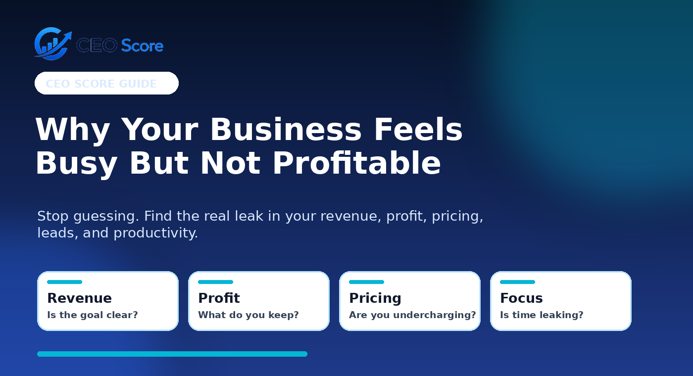 Why your business feels busy but not profitable CEO Score guide